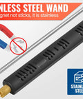 360 Degree Swivel Pressure Washer Gun Wand With Three Eighths Plug And M22 Coupler Stainless Steel Extension Lance Replacement
