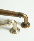 Antique Brass Cabinet Handles 5.04 Inch Center To Center Zinc Alloy Drawer Pulls with sleek finish and vintage design for furniture renovation.