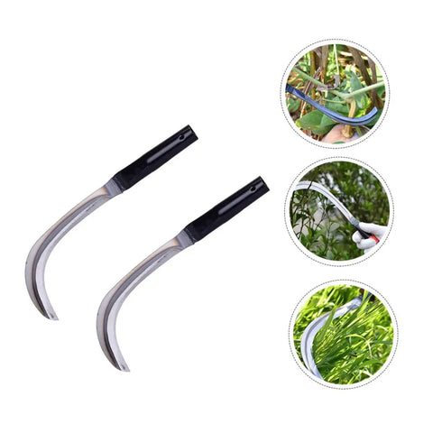 Two Piece Manganese Weeding Scythe Set For Gardening And Harvesting A Rugged Manual Tool With Sharp Blade And Easy One Hand Grip