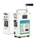 Grab And Go Hand Crank Generator With USB Charger And AC Outlets Emergency Portable Power Supply, showing USB and AC ports.