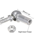 Top Shelf Cs8 Angle Ball Joint With M5x0.8 Right Hand Thread Ball Socket End Fitting 5 Piece Kit showing a silver angled ball joint.