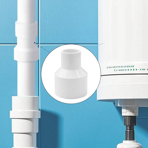 LESSO 10PCS PVC Pipe Fittings, 1-1/2" to 3/4" PVC Reducing Coupling installed on plumbing system for irrigation and pool use