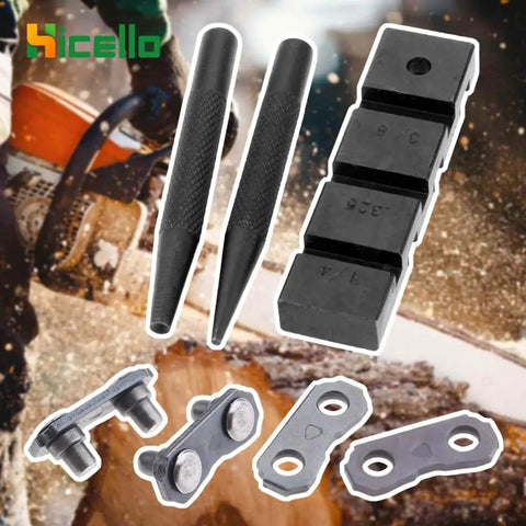 Pocket Chainsaw Repair Kit With 3 Piece Breaker Set And 10 Pro Grade 0.325 Inch Chain Joiners Link Repair Presets Straps