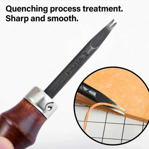 Top Shelf Leather Edge Beveler Set, Rock Solid High Carbon Steel Skiving Knives, Smooth Wood Handle Craft Cutters With Precision Grooved Blades, Dead Sharp Edge Trimmers For Serious Leather And Denim Work At Home
