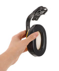 Hand holding Heavy Duty Hard Hat Integrated Ear Muffs With Thick Seal Soundproof Ear Cups for construction safety.
