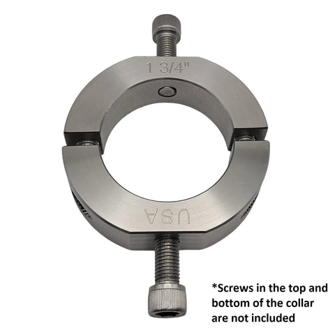 Two Piece Clamping Shaft Collar 1.75 Bore, Mountable Flats With Tapped Holes, 303 Stainless Steel, top view