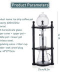 Craft Your Perfect Chilled Cup With This Sleek Glass Cold Brew Drip Tower Featuring Precision Flow Valves And A Solid Wood Base