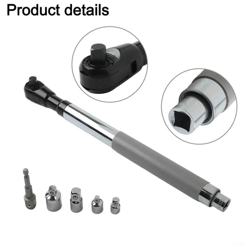 High Torque Wrench Extender With Non Slip Handle And Slim Profile For Tight Spaces Quick Change Socket Drive Fits Electric Drill Heavy Duty Rusty Bolt Repair Tool