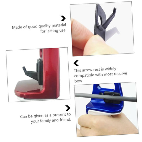 Close-up of 8 Pack Self Adhesive Drop Arrow Rest For Recurve Bow Right Hand Replacement Parts with flexible support details.