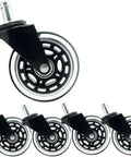 3 Inches 75mm Castor Wheels for Office Chair M11 Stem Casters for Furniture Swivel Castors 320kg Silent PU Universal Transparent 5 Pcs.
