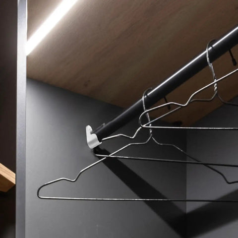 Beefy Heavy Duty Zinc Alloy Closet Rod End Support Bracket For Clothes Hanging Bar, Silver, Easy Installation in a closet