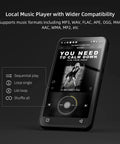 4 Inch MP3 Player With Bluetooth And WiFi Supports Spotify Amazon Music Pandora Audible, showing music app and controls.