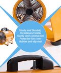 12 Inch Industrial Portable Air Blower Ventilator delivers 3300 CFM high velocity airflow with 550W motor, sturdy steel construction