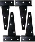 5 Inch T Hinges Heavy Duty 4 Pack Extra Thick 2mm Leaf Black Rust Resistant T Strap Gate Hinges With Screws