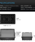 Specifications of Heavy Duty Humidity Dome For Seed Starting And Cloning With 3mm Thick Clear Dome Vented Height Extensions