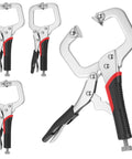 4 Pack 6 Inch C Clamp Locking Pliers Vise Grip Clamps Heavy Duty Welding Clamp With Swivel Pads For Woodworking Welding