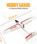 RC Glider Plane 4Ch With 6 Axis Gyro For Beginners, 3 Flight Modes And Aerobatics, 2.4G Remote Control Plane For Adults, Large 23.6 By 18.1 Inch White RC Airplane, Stable Fly With Easy Step By Step Learning Curve