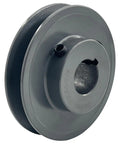 Beefy 3.45 Inch Outer Diameter V Belt Pulley One Groove With Seven Eighths Inch Bore For A 3L And 4L Belts Cast Iron Motor Pulley Static Balanced And Keyed Shaft For Heavy Duty Machinery