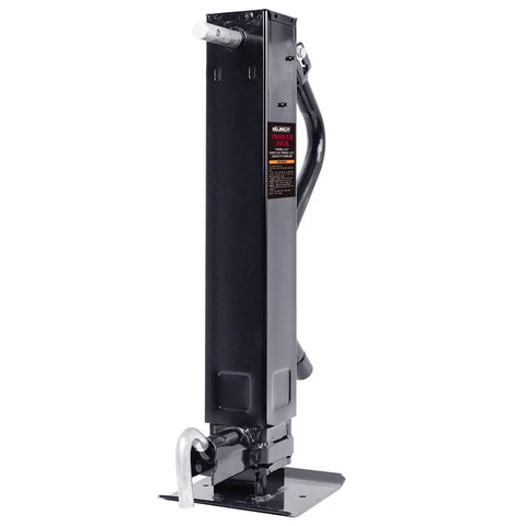 Heavy Duty 12000 Lbs Trailer Jack With WeldOn Square Tube Sidewind Crank 12.5 Inch Vertical Travel Drop Leg And Foot Plate For RVs And Equipment Haulers Black