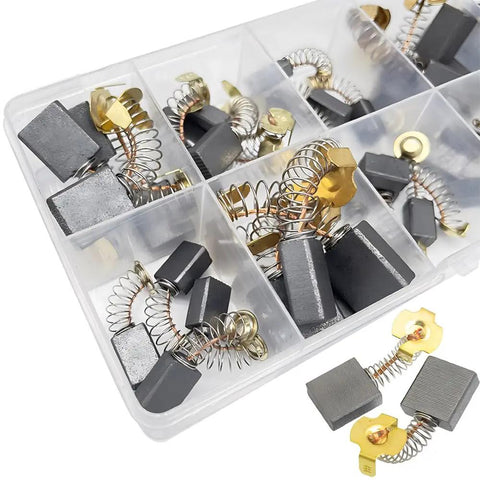 Top-Notch 40-Piece Electric Motor Carbon Brushes Set in 10 Handy Sizes for Repairing and Replacing Power Tools Parts