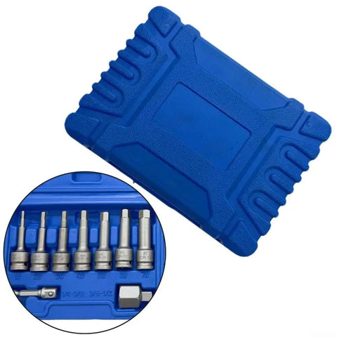 Top Shelf Broken Screw Extractor Set With Hex Socket Removal Tools For Stripped Bolts And Damaged Fasteners Perfect Auto Repair Kit In Metal Case Tough As Nails, blue metal case with extractor bits
