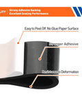 Kickass Black Adhesive Foam Tape For Door And Window Draft Sealing With Solid Grip Weatherstrip Rolls One Half Inch By Quarter Inch 2 Pack showing strong adhesive backing.