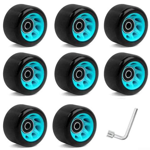 8 Pack 58mm by 39mm Indoor Quad Roller Skate Wheels for Speed Artistic Jam Rink and Rhythm Skates Arena-Ready PU Wear-Resistant Smooth Fast Glide