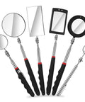 Six Piece LED Telescoping Inspection Mirror Set With Retractable Under Vehicle Mirror Tool Car Visual Reflector For Tight Spots And Quick Underbody Checks Multi Size Auto Mirror Kit displayed