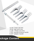 5 Piece Pickle Fork Ball Joint Separator Set For Cars And Light Trucks Heavy Duty Fork Type Separator Kit displayed with forks and handles