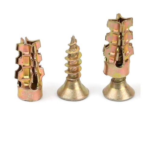 Beefy Concrete Anchors and Screws Kit for Hollow Wall Drywall Fasteners 50 Sets Durable Galvanized Iron Expansion Tubes and Phillips Screws