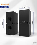 Built To Last Heavy Duty Aluminum Air Manifold One Quarter Inch NPT Inline Output For Air Compressor Two Way Four Port