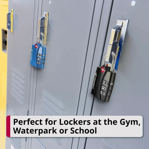 TSA Approved Luggage Locks Set With 3 Digit Combination Padlocks Alloy Body Open Alert Indicator For Travel Backpack Locker Gym Gun Case Tent 4 Pack Great For Everyday Travel on gym lockers