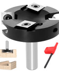 Heavy Duty CNC Spoilboard Surfacing Router Bit With One Half Inch Shank And Two And A Half Inch Cut Diameter Four Carbide Inserts