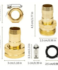 Heavy Duty Garden Hose Repair Connector Set With Clamps Aluminum Quick Connect Fittings For Three Quarter Inch And Five Eighth Inch Hoses