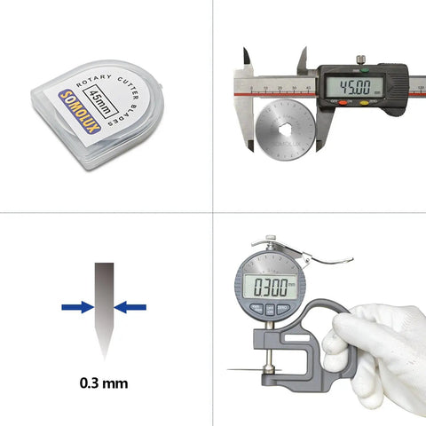 Beastly 45mm Rotary Cutter Blades 10 Pack Refill Fits Olfa Dafa TrueCut And More Super Sharp Durable SKS-7 steel thickness gauge
