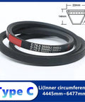 Type C Rubber Conveyor Belt For Power Transmission Drive V Belt 5861mm Long Heavy Duty Industrial Machinery Agriculture Compatible Durable High Performance Belt System Workhorse, black rubber V-belt