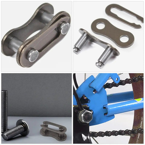 Heavy Duty Steel Chain Link Connectors 20 Pack with heat-treated couplers and application on single speed bike.