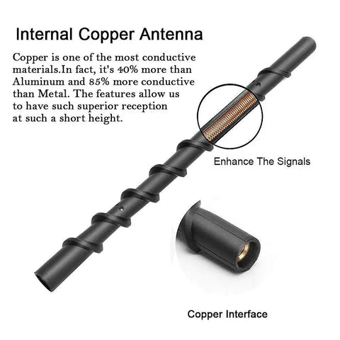 9 Inch Spiral Direct Short Replacement Antenna With M7 Thread For Chevy Silverado And GMC Sierra 2009 To 2025 with copper core