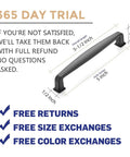 30 Pack Solid 5 Inch Cabinet Handles Matte Black Pulls For Kitchen Drawers And Cabinets dimensions with 365 day trial