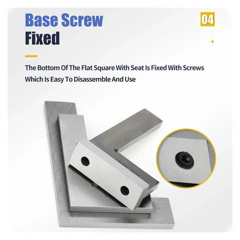 Digital Caliper, Micrometer 90 Degree Flat Edge Square Ruler Measuring Tool showing base screw fixed with easy disassembly.