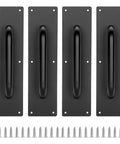 Stainless Steel Door Push Plates 4 Pack With Screws, solid black door pulls for home, office, public spaces, polished steel, easy installation