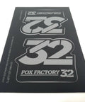 Heritage Fork And Shock Decal Kit Stealth Vinyl Finish for motorcycles and dirt bikes showcasing FOX Factory 32 decal design.