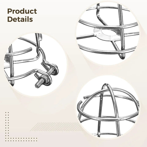 Close-up details of Heavy Duty Iron Fire Sprinkler Head Covers 4 Pack Dome Cage Protectors showcasing iron construction and fittings.