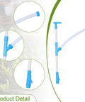 Manual Fertilizer Spreader Tool For Farm Use And Home Garden, 90cm Ergonomic PVC Handle, Easy Control featured in blue plastic