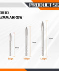 Pro Grade Field Points Archery Tips 85 100 120 Grain For 4.2mm ID Shafts Pack Of 12 shown in sizes 46mm, 56mm, 62mm
