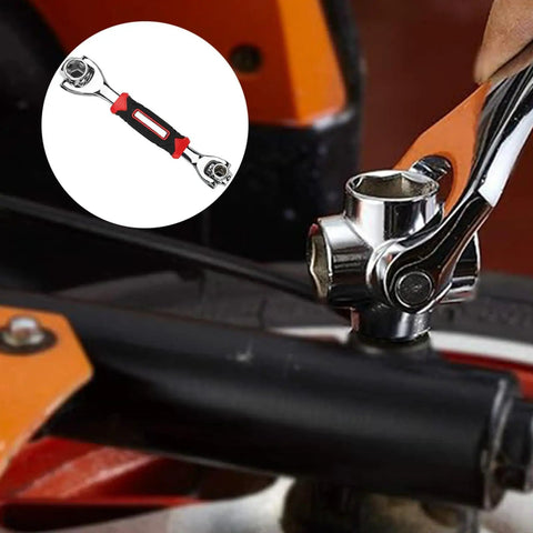 8 In 1 Socket Wrench Set Ultra Versatile Hex Wrench Made From Chrome Vanadium Steel with non-slip handle in use on machinery