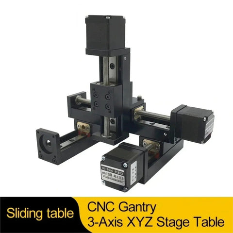 Rock Solid 4 Piece Nema11 Driven Cnc Gantry Stage 3 Axis Xyz Linear Rail Kit Featuring T Slot Slides And 50 To 300 Mm Stroke For Effortless Precision Builds, detailed view of XYZ gantry stage.