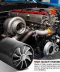 Dual Turbine Air Intake Turbonator Performance Kit in black aluminum for vehicles, shown near engine for universal fit and fuel saving