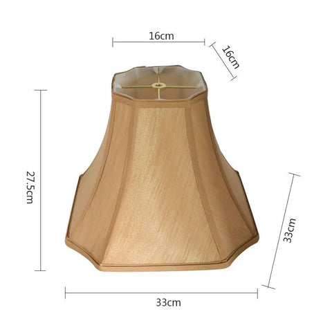 Antique Gold Octagonal Royal Bell Lamp Shade for Floor and Table Lamps 6.3x6.3 Top 13x13 Bottom 10.8 Inch Tall Spider Fitter