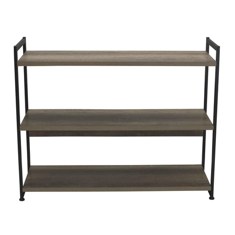 Straight Up Quality 3 Shelf Open Storage Bookshelf With Oak Rustic Wood Grain Laminate Shelves And White Steel Frame Heavy Duty Home Organization Game Changer Flex Your Cozy Living Room Setup